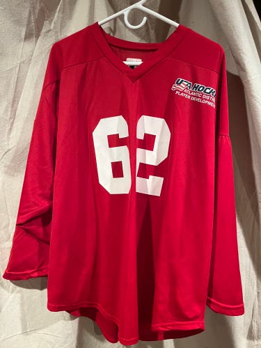 USA hockey Atlantic district practice jersey -red