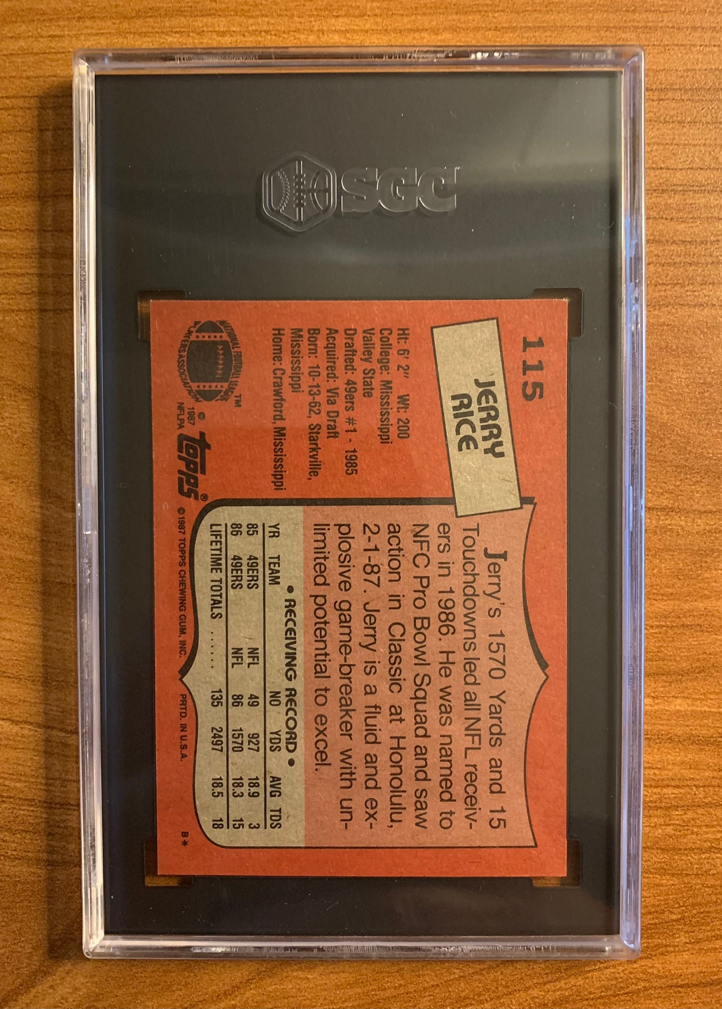 1987 Topps Jerry Rice #115 Grade 8 Vintage | SidelineSwap