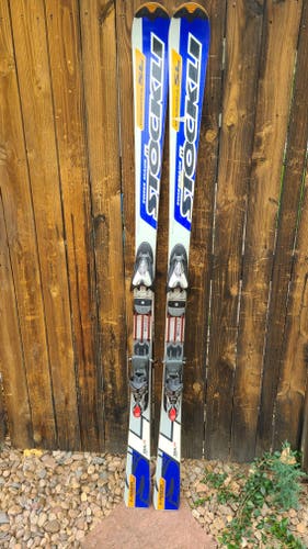 Used Unisex Stockli 166 cm Racing Laser Skis With Bindings Max Din 14