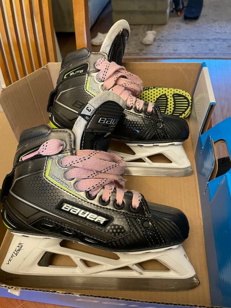 Used Bauer Regular Width Size 3 Elite Hockey Goalie Skates