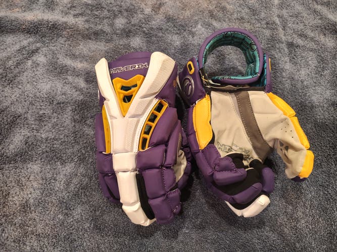 Used Player's Maverik Rome Lacrosse Gloves 13" college issued