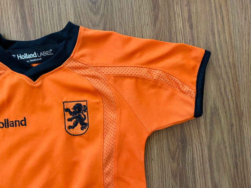 Official KNVB Holland Netherlands Soccer Jersey Size Large Black Orange  Football