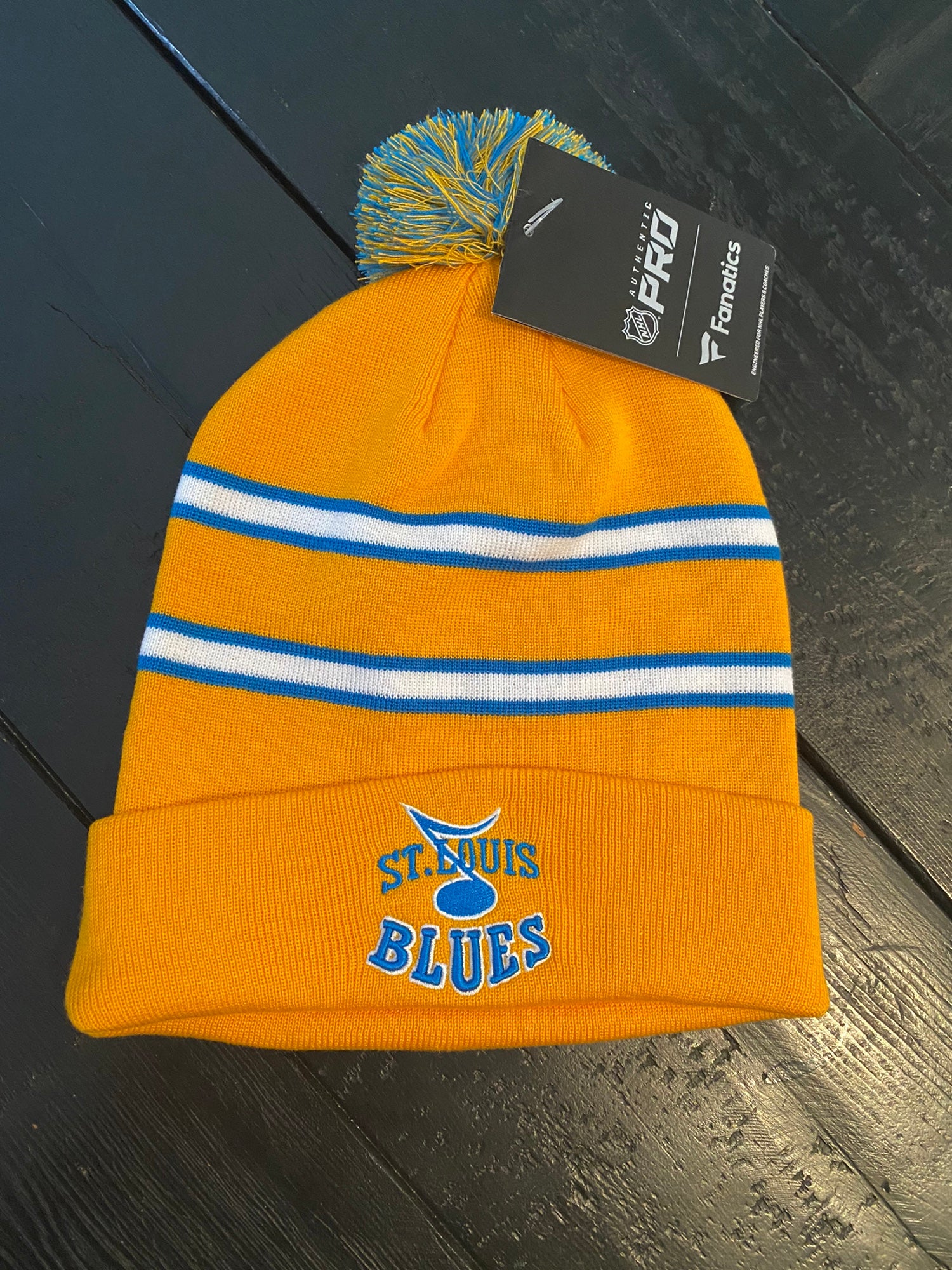 Vintage St. Louis Blues Hat Cap by The Game 7 3/8 Blue Yellow NHL Hockey  Fitted