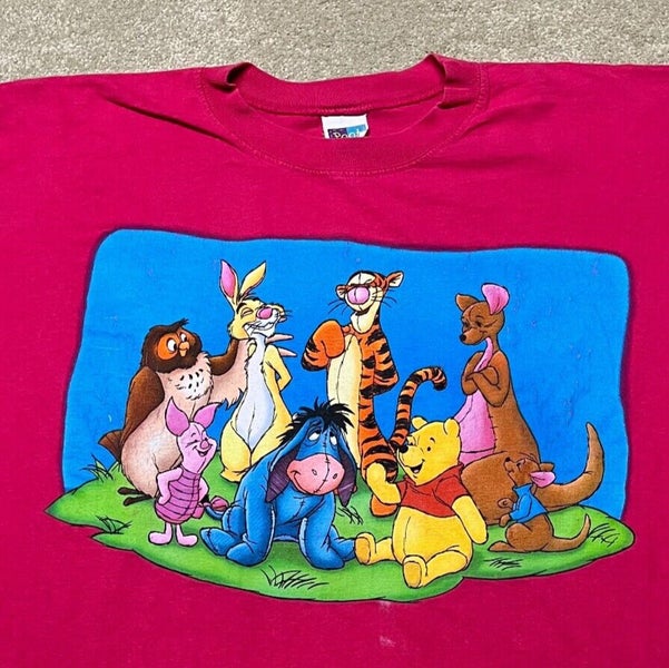 Winnie the Pooh T Shirt Women 3X Pink Walt Disney Vintage 90s Tigger Eeyore