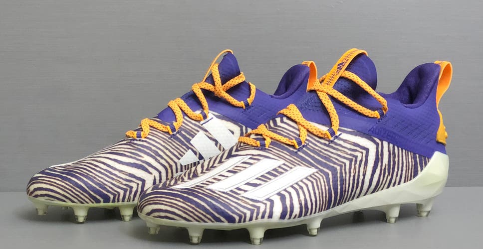 Adidas Adizero Zubaz Football Cleats Purple Gold EF8596 Mens size 9 LSU