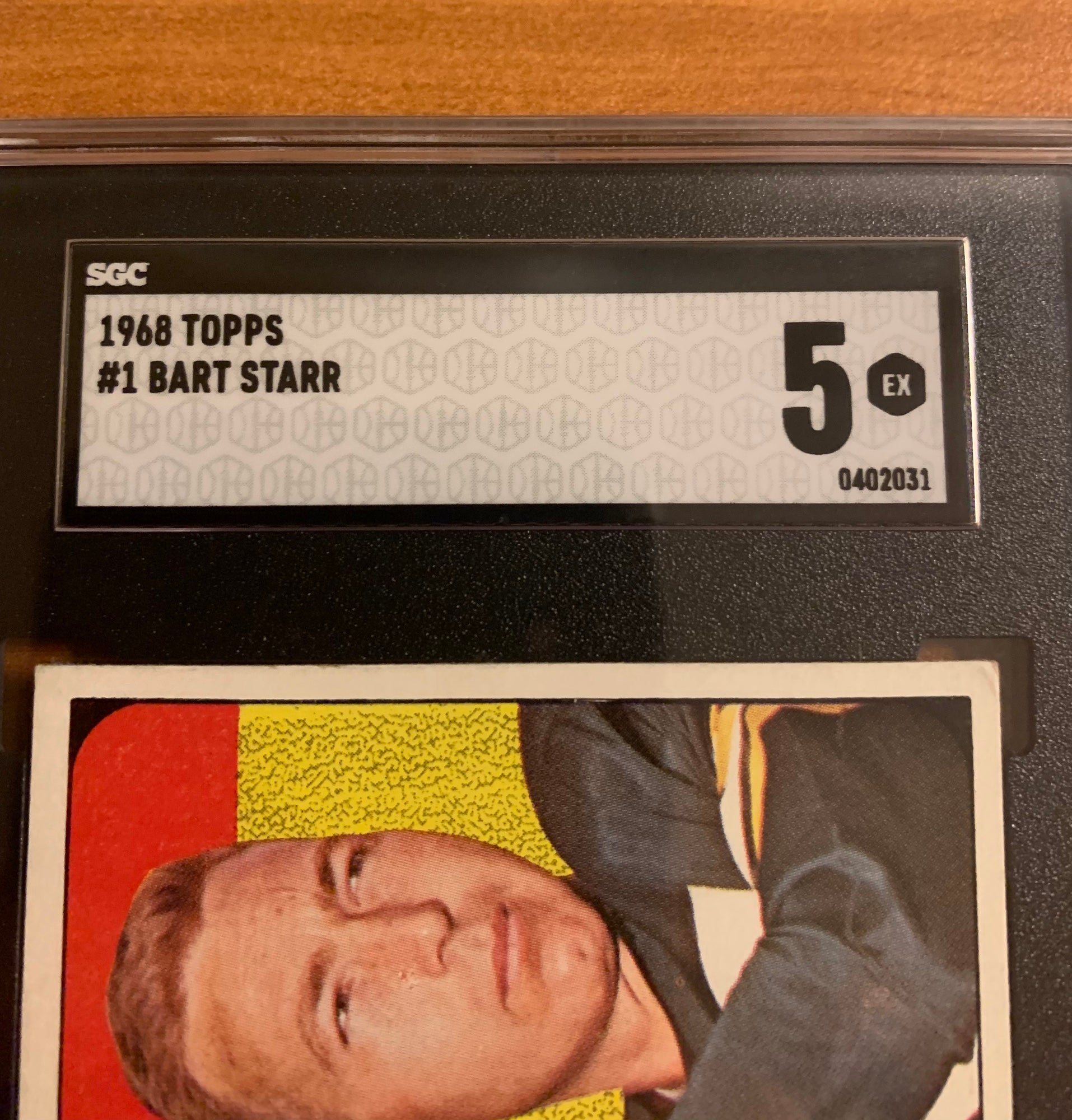 1968 Topps #1 Bart Starr Green Bay Packers Football Card Sgc 5 Ex