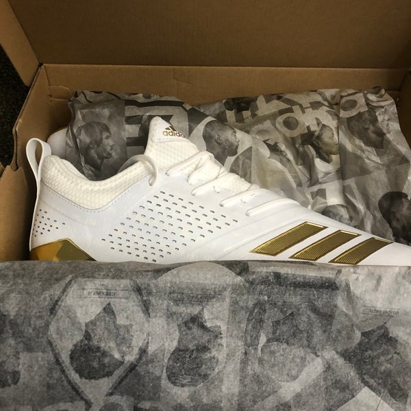 Adidas Adizero X Anniversary Football Cleats White Gold EF7919 Men's Size  12.5
