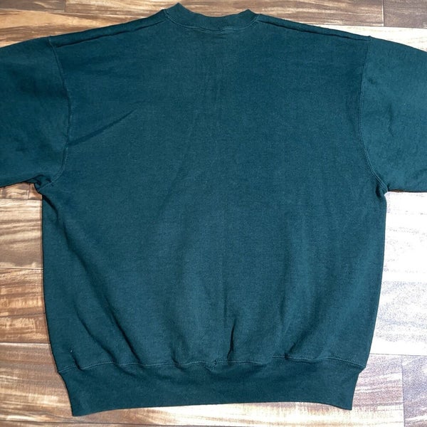 Vintage 90s Fruit of the Loom Blank Green Plain Crewneck