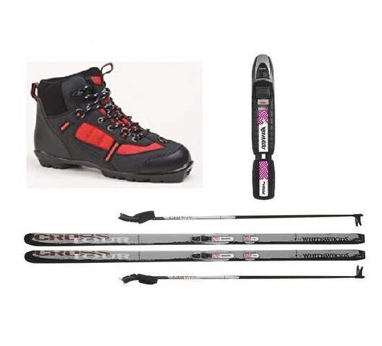 Whitewoods Junior NNN Cross Country Ski Package, 117cm (for Skiers 30-60 lbs.)