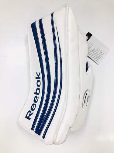 New Reebok P4 Pro Intermediate Hockey Goalie Blocker White Blue Off Hand Int