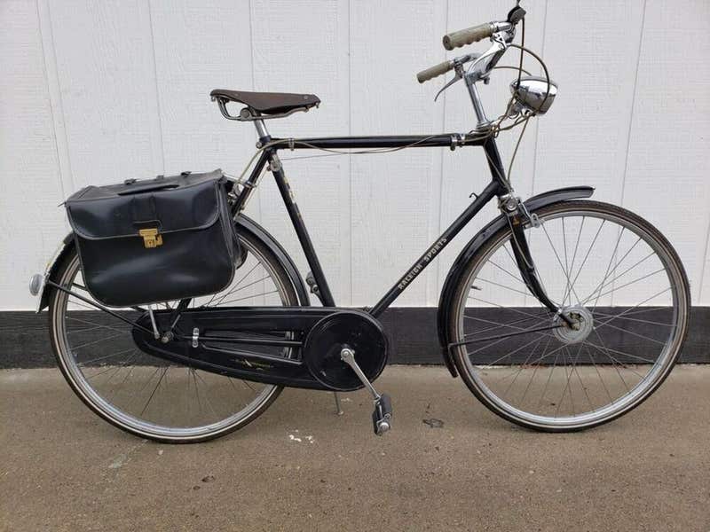 Vintage Raleigh Sports 3-Speed Bike, Black, 58cm