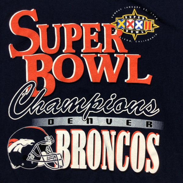 Vintage 1998 Denver Broncos Football NFL Super Bowl Champs T Shirt Size  Large