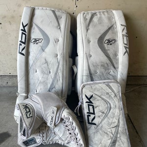 Reebok Goalie Leg Pads, Glove, Blocker
