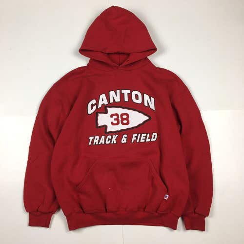 Vintage Canton High School Chiefs Track & Field Pullover Hoodie Sweatshirt L