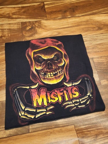 Vintage RARE Misfits Punk Rock Band Music Crimson Black Vtg T Shirt Size Large