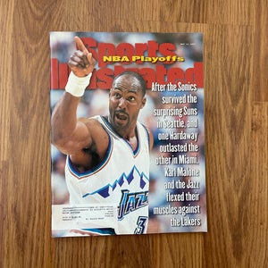 Utah Jazz Karl Malone NBA BASKETBALL 1997 Sports Illustrated Magazine!