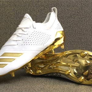 Adidas Adizero Football Cleats Gold White CG6326 Mens size 12.5 Adimoji