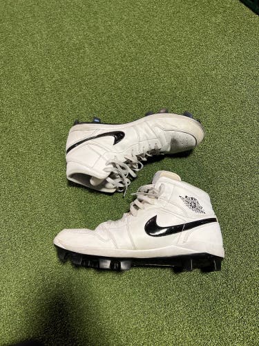 White Air Jordan High Top Molded Cleats