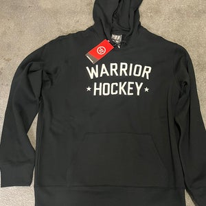 NEW MEN'S WARRIOR STREET HOODIE SWEATER- LARGE - BLACK - with tags