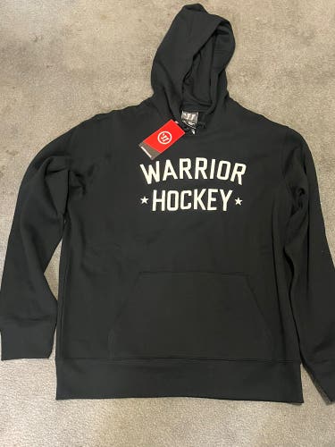 NEW MEN'S WARRIOR STREET HOODIE SWEATER- LARGE - BLACK - with tags