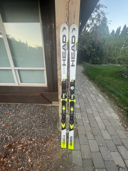 Used Unisex 2018 HEAD 176 cm Racing World Cup Rebels i.GS RD Skis With Bindings Max Din 14