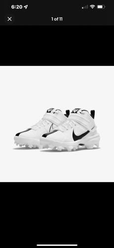 Nike Force Trout 7 Pro MCS Size 5Y/ W 6.5 Baseball Cleats CQ7643-102 Wht/Blk