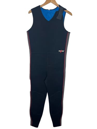 SeaQuest Mens Wetsuit Size Medium Large Titanium Sleeveless Scuba Dive Suit