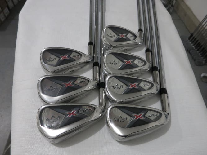 Callaway 2019 X-Hot Iron Set XHOT -5-PW, AW- XP 85 R300 Regular Steel - NEW - LH