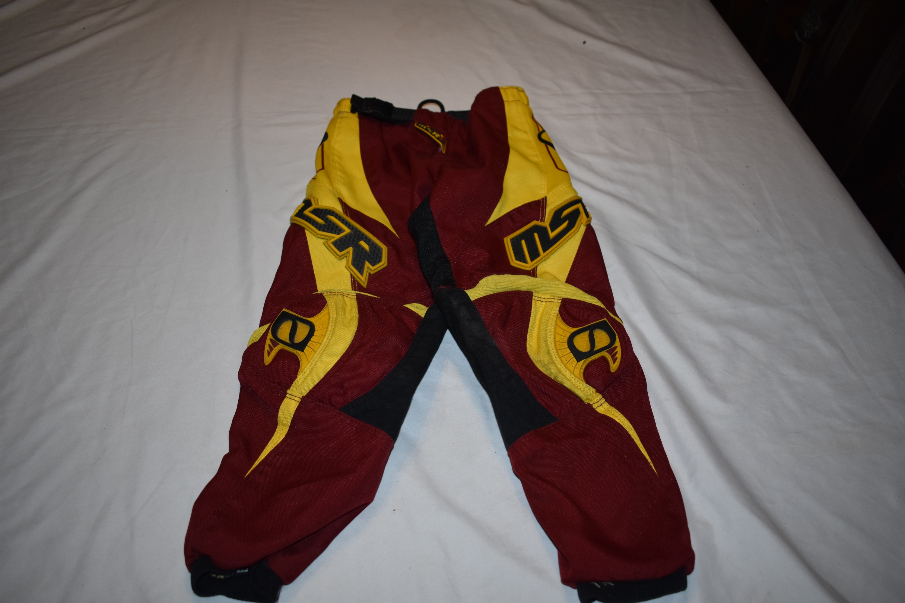 MSR AXXIS Motocross Pants, Red/Yellow, Youth Size 20