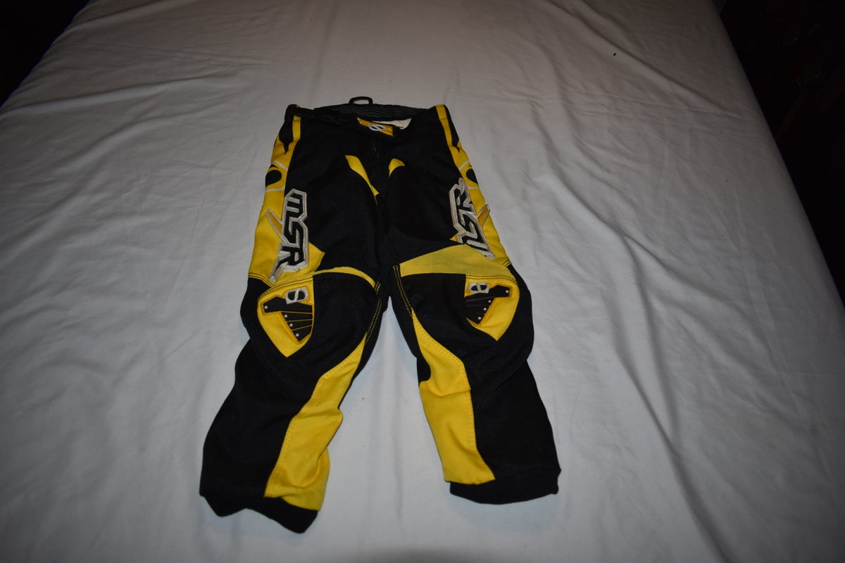 MSR AXXIS Motocross Pants, Black/Yellow, Youth Size 16