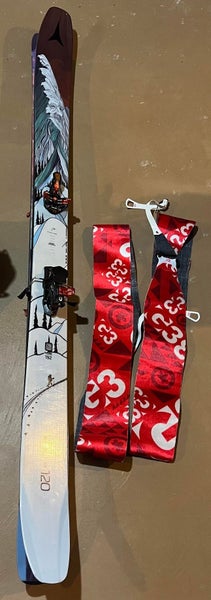 Used Men's 2021 Atomic 193 cm Powder Bent Chetler Skis With G3 Ion 12