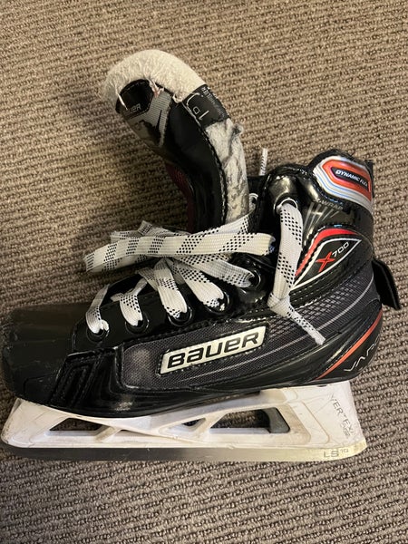 Junior Used Bauer Vapor X700 Hockey Goalie Skates Regular Width Size 1