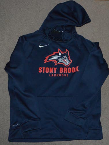 Stony Brook Seawolves Lacrosse Nike Team Issued Game Worn Hoodie Medium