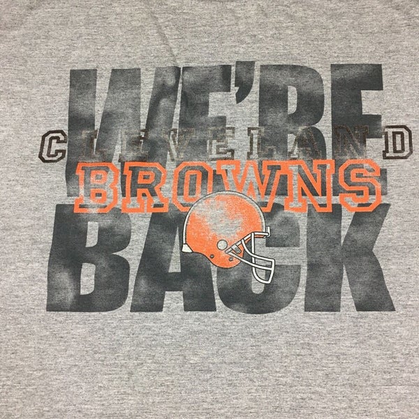 Y2K Cleveland Browns Graphic T-Shirt Gray NFL Football Logo Athletic Sz L