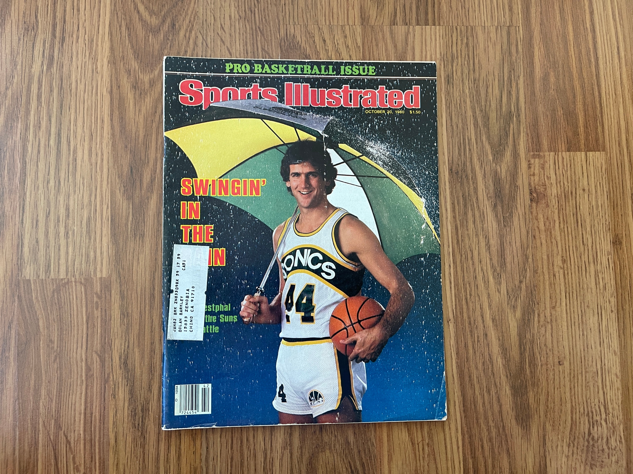 Seattle Supersonics Paul Westphal NBA BASKETBALL 1980 Sports Illustrated!