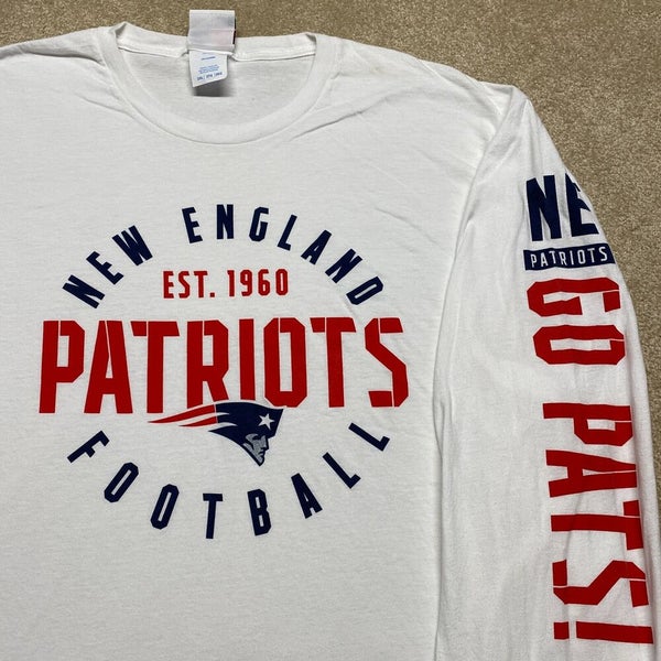 Majestic New England Patriots Long Sleeve T-Shirt WHITE Men's 2XL ~ NWOT