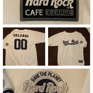 Vintage White Orlando Hard Rock Cafe baseball jersey xl