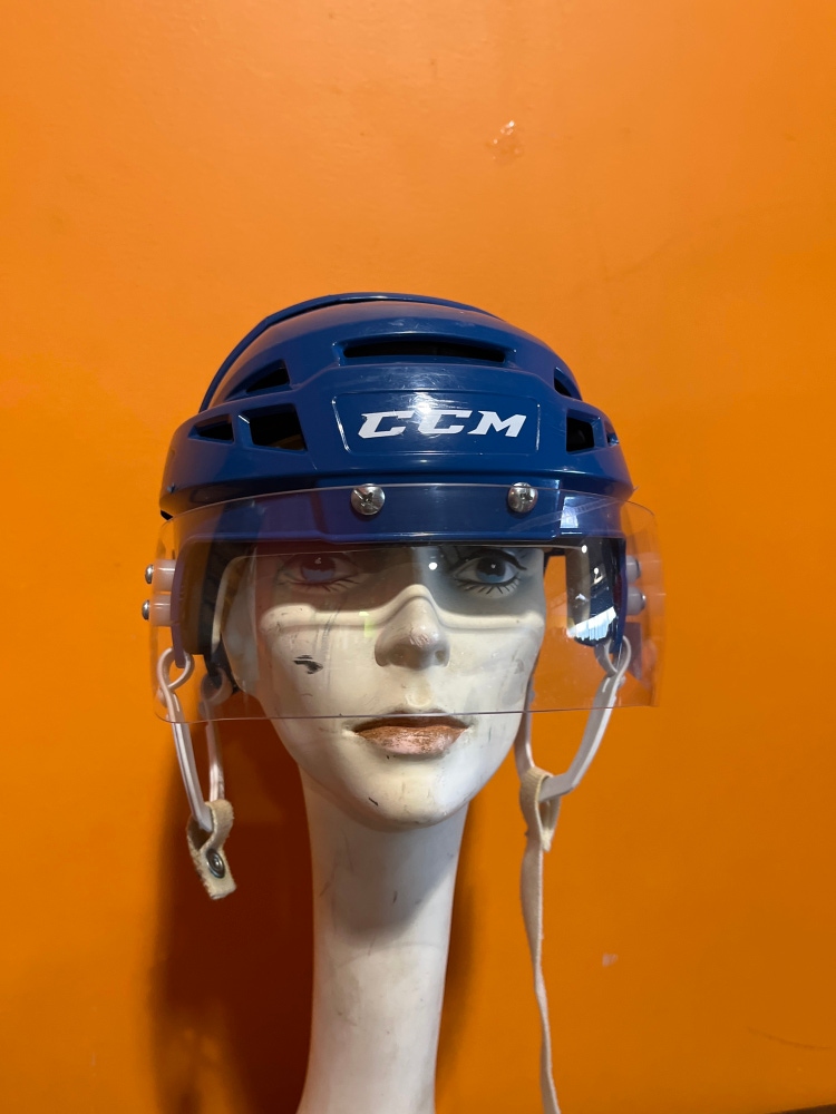 Used Blue CCM Vector 08 Pro Stock Helmet Size Small