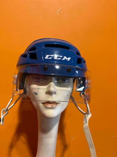 Used Blue CCM Vector V08 Pro Stock Helmet Size Small