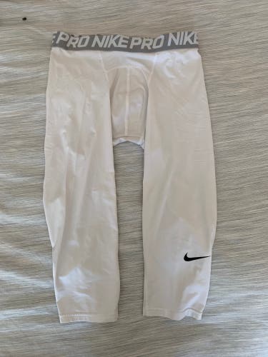 3/4 White Used Large Nike Compression