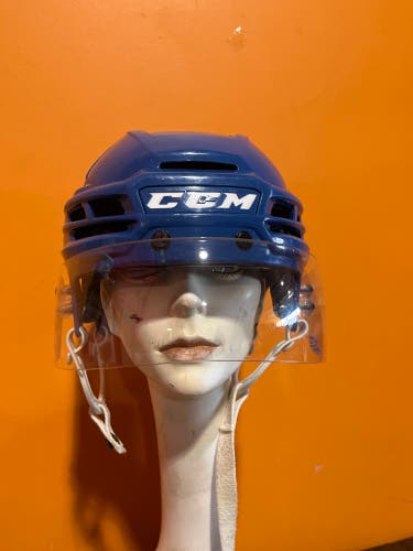 Used Blue CCM Super Tacks X Pro Stock Helmet Size Medium