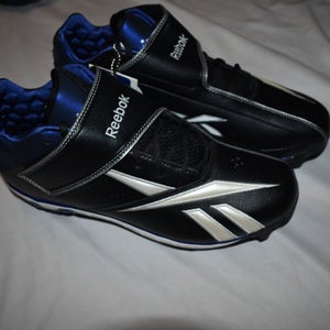 NEW - Reebok MLB Baseball Metal Cleats w/ Ortholite/Play Dry Features, Black, Size 13