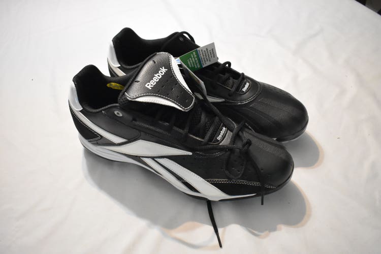 NEW - Reebok Baseball Metal Cleats w/ Ortholite/ToeTection/Play Dry Features, Black, Size 16