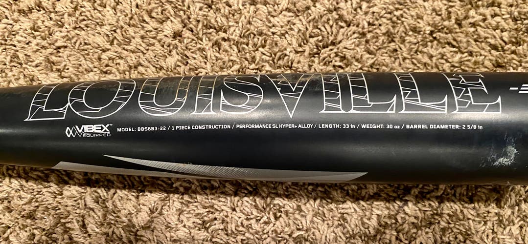 Used BBCOR Certified 2022 Louisville Slugger Solo Bat (-3) 30 oz 33"