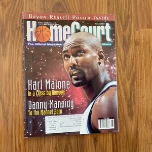 Utah Jazz Karl Malone NBA BASKETBALL MARCH 2001 Home Court Magazine!