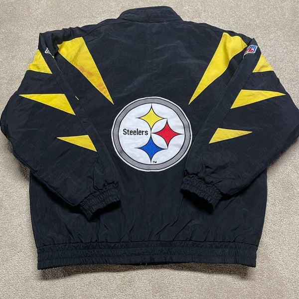 90's Pittsburgh Steelers Starter Heavyweight Pullover Pouch NFL Jacket Size  XL – Rare VNTG