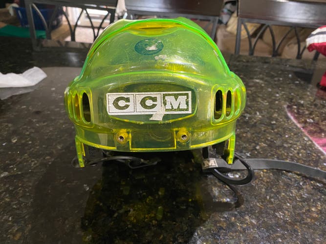 Used Small RARE CCM TRANSPARENT GREEN Helmet