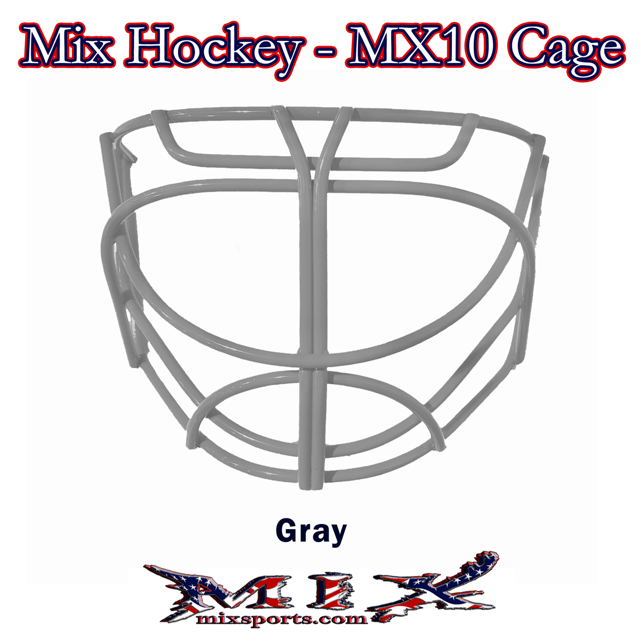 Mix Hockey - MX10 Cat Eye Goalie cage (Includes clips and screws) - Gray