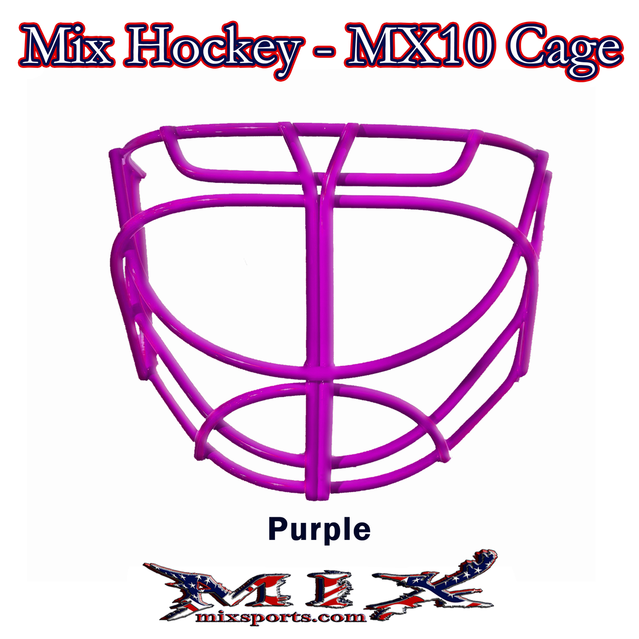 Mix Hockey - MX10 Cat Eye Goalie cage (Includes clips and screws) - Purple