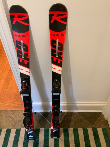 Used Kid's 2021 Rossignol 120 cm Racing Hero Jr Multi Event Skis With Bindings Max Din 7